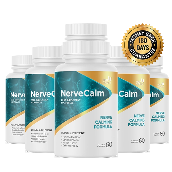 NerveCalm 6 bottles best value pack — 180 day supply with free bonuses